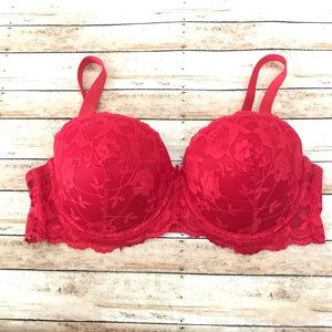 Simply Emma Red Lace Padded Push Up Bra 40D